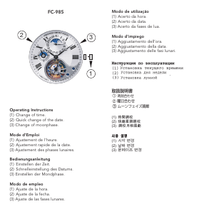 Manual Frederique Constant FC 985 Movimento do relógio