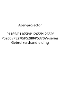 Handleiding Acer P1165 Beamer