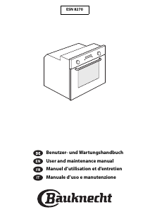 Manual Bauknecht ESN 8270 IN Oven