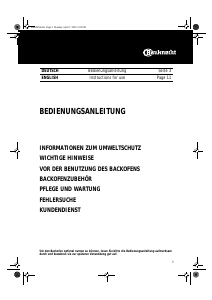 Bedienungsanleitung Bauknecht ESZH 4866 IN Backofen