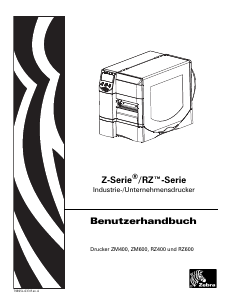 Bedienungsanleitung Zebra RZ400 Etikettendrucker