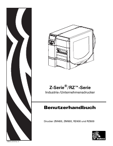 Bedienungsanleitung Zebra ZM400 Etikettendrucker