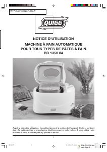 Mode d’emploi Quigg BB 1350.04 Machine à pain