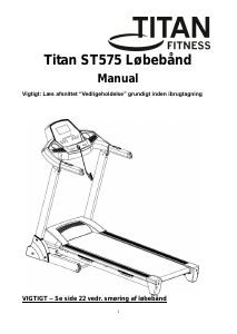 Brugsanvisning Titan Fitness ST575 Løbebånd