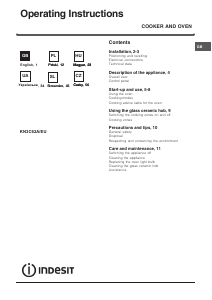 Manual Indesit KN3C62A(W)/EU Range