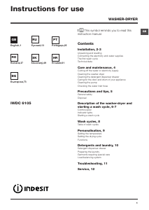 Руководство Indesit IWDC 6105 (EU) Стиральная машина с сушилкой