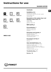 Brugsanvisning Indesit IWDC 6125 (EU) Vaske-tørremaskine