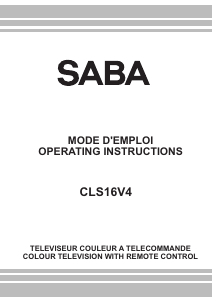 Mode d’emploi SABA CLS16V4 Téléviseur LCD