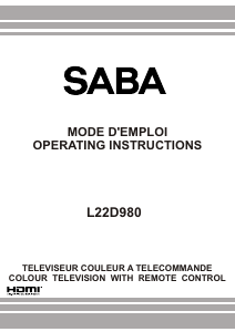 Mode d’emploi SABA L22D980 Téléviseur LCD