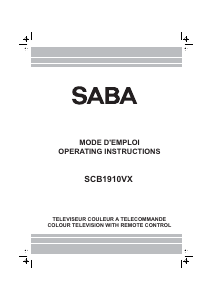 Mode d’emploi SABA SCB1910VX Téléviseur LCD