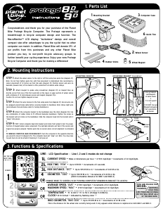 Handleiding Planet Bike Protege 9.0 Fietscomputer