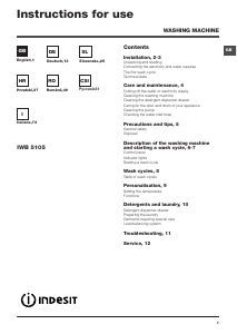 Manuale Indesit IWB 5105 (EU) Lavatrice