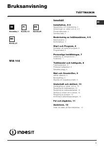 Bruksanvisning Indesit WIA 102 (EX) Tvättmaskin