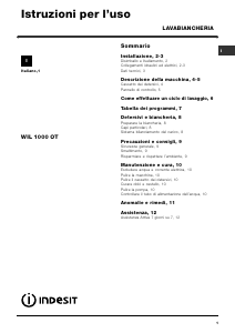 Manuale Indesit WIL 1000 OT (EU) Lavatrice