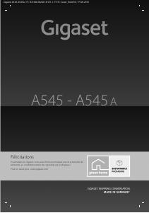 Mode d’emploi Gigaset A545A Téléphone sans fil