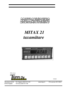 Bruksanvisning Mitax 21 Taxameter