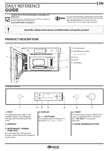 Manual Bauknecht EMNK3 2138 IN Microwave