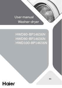 Handleiding Haier HWD90-BP14636N Was-droog combinatie