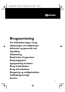 Brugsanvisning Bauknecht IRU 1457 K/2 Køleskab