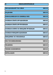 Bruksanvisning Bauknecht IRU 1459/2 Kjøleskap