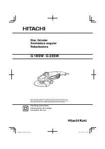 Manual de uso Hitachi G 18SW Amoladora angular