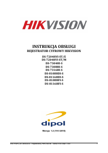 Instrukcja Hikvision DS-7204HVI-ST Rejestrator cyfrowy