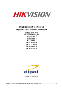 Instrukcja Hikvision DS-8108HDI-S Rejestrator cyfrowy