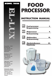 Brugsanvisning El-Lux 70180 Køkkenmaskine