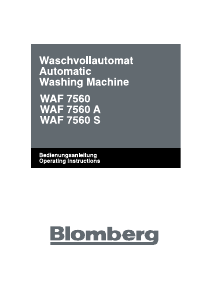 Bedienungsanleitung Blomberg WAF 7560 A Waschmaschine