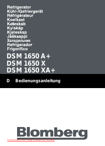 Bedienungsanleitung Blomberg DSM 1650 A+ Kühl-gefrierkombination