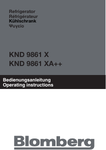 Bedienungsanleitung Blomberg KND 9861 X Kühl-gefrierkombination