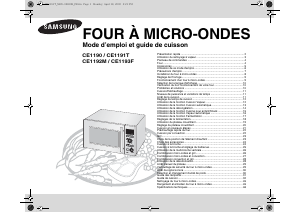 Mode d’emploi Samsung CE1191T Micro-onde