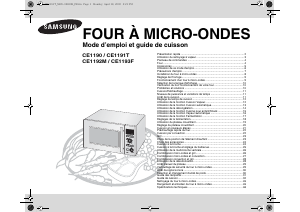 Mode d’emploi Samsung CE1192M Micro-onde