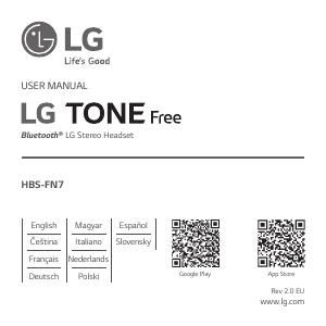Návod LG HBS-FN7 Tone Free Slúchadlá