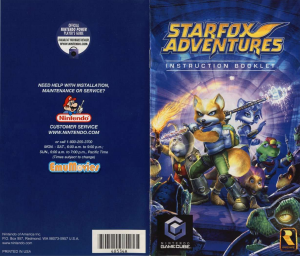 Manual Nintendo GameCube Starfox Adventures