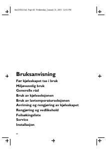 Bruksanvisning Bauknecht KVB 1200 SW/1 Kjøleskap