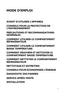 Mode d’emploi Bauknecht URI 1440/A Réfrigérateur