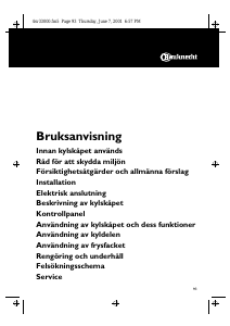 Bruksanvisning Bauknecht URIE 1500/A Kylskåp