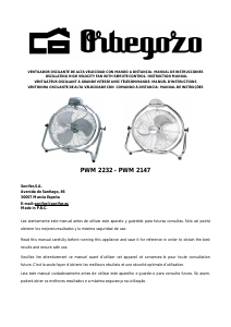 Manual Orbegozo PWS 0166 Ventilador