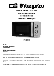 Manual Orbegozo MIG 2043 Microwave