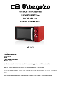 Manual de uso Orbegozo MI 2015 Microondas