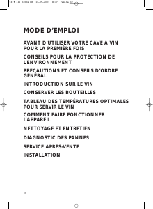 Mode d’emploi Bauknecht KRIW 1230 Cave à vin