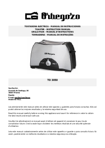 Manual Orbegozo TO 7050 Toaster