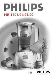 Manual Philips HR1704 Liquidificadora