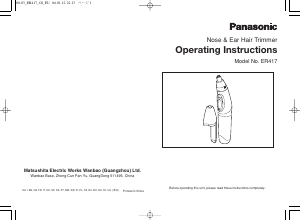 Hướng dẫn sử dụng Panasonic ER-417 Máy tỉa lông mũi