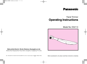 Manual Panasonic ES-2113 Nose Hair Trimmer