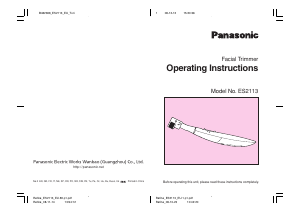 Manual Panasonic ES-2113 Aparador para nariz