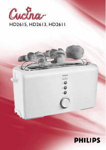 Manuale Philips HD2615 Cucina Tostapane