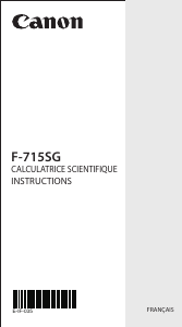 Mode d’emploi Canon F-715SG Calculatrice