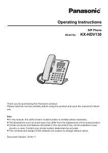 Bedienungsanleitung Panasonic KX-HDV130 Telefon